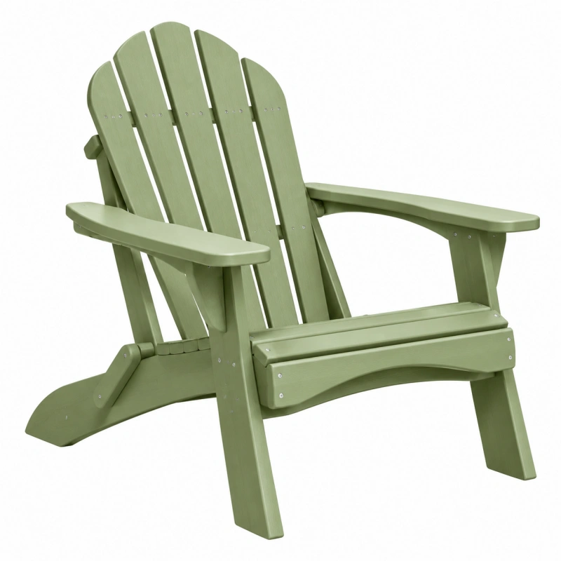 Poltrona da giardino 82 x 89 x 98 cm in legno verde stile Adirondack