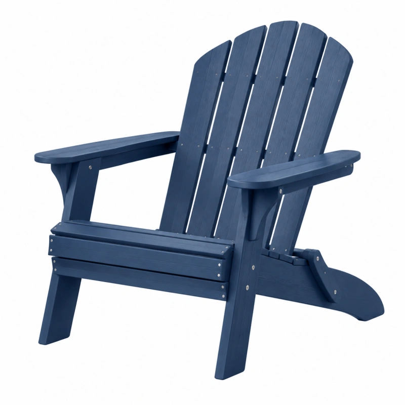 Poltrona da giardino 83 x 90 x 98 cm in legno blu - stile Adirondack con schienale inclinato