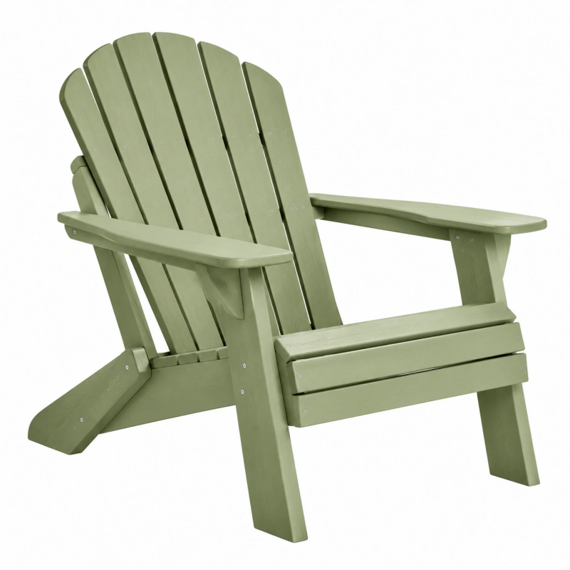 Sedia Adirondack da esterno 79 x 83 x 98 cm in plastica verde con schienale reclinato